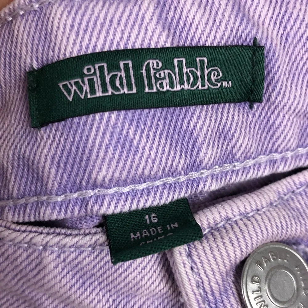 Wild Fable Purple High Rise Jean Shorts with Raw Hem - Picture 6 of 6